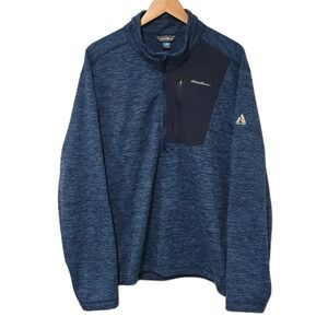 Eddie‎ Bauer Sweater 2XL XXL Blue First Ascent 1/4 Zip Fleece Mens
